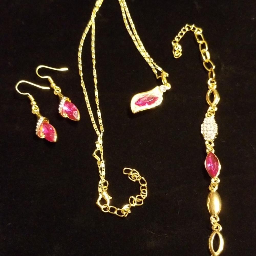 18k gold plated 4 piece set